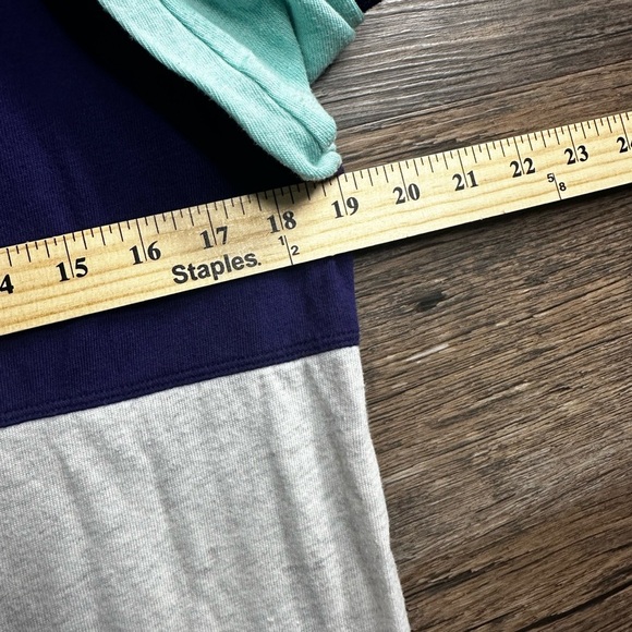 PINK Victoria's Secret Blue and Gray Oversized Graphic Sweatshirt - Picture 7 of 7